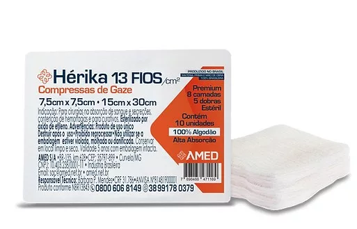 COMPRESSA GAZE EST. 7,5 13F C/10 HERIKA PREMIUM AMED C22