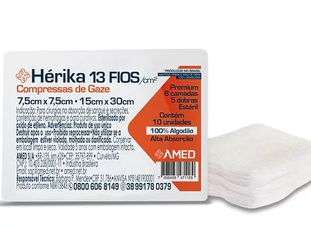 COMPRESSA GAZE EST. 7,5 13F C/10 HERIKA PREMIUM AMED C22