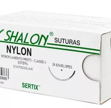 NYLON PRETO 5-0 45CM 1/2 C/AG.2,5 CL SHALON N550MT25