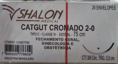 CATGUT CROM 2-0 3/8 C/AG.3,0 CT - SHALON C420CTI30