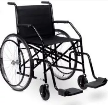 ALUGUEL - CADEIRA DE RODAS 101 SEMI OBESA PRETA RAIADA DOBRAVEL (100 KG) CDS