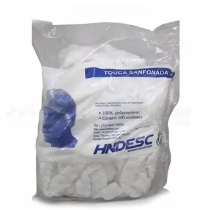 TOUCA SANF C/ ELAST BRANCO C/100  HNDESC
