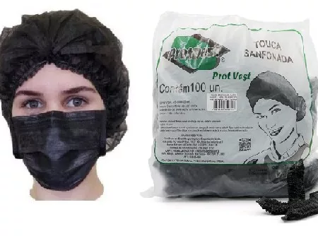 TOUCA SANF C/ ELAST PRETA C/100 PROTDESC