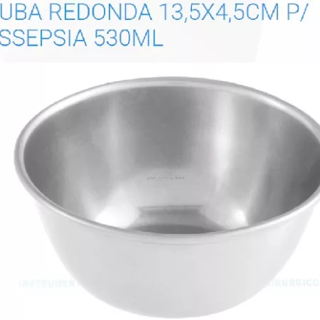 CUBA REDONDA 13,5X4,5CM P/ASSEPSIA 530ML ABC 2014