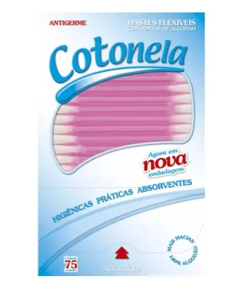 COTONETE HASTES FLEX C/75 ROSA - COTONELA
