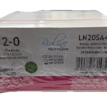 FIO SUT LINHO 2-0 S/AG 15X45CM - BIOLINE LN20SA45
