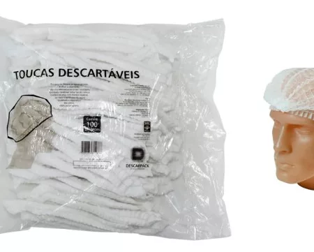 TOUCA SANF C/ ELAST BRANCO C/100 DESCARPACK