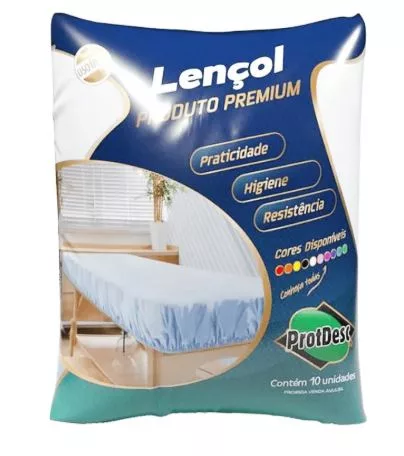 LENCOL TNT C/ELASTICO 210X90CM C/10 BRANCO GR20 PROTDESC