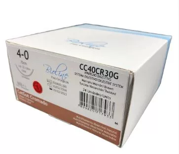CATGUT CROM 4-0 3/8 C/AG.3,0 CL - BIOLINE CC40CR30G