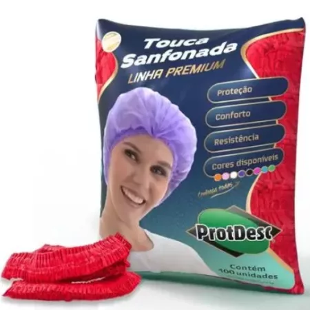 TOUCA SANF C/ ELAST VERMELHA C/100 PROTDESC
