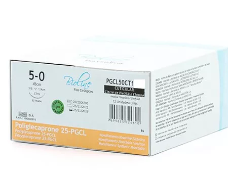 FIO POLIGLECAPRONE 25 4-0 3/8 C/AG 1,5 CT BIOLINE PGCL40CT16I