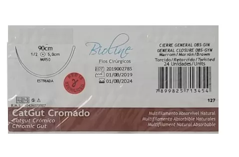 CATGUT CROM 4-0 1/2 C/AG.2,0 CL - BIOLINE CC40MR20G