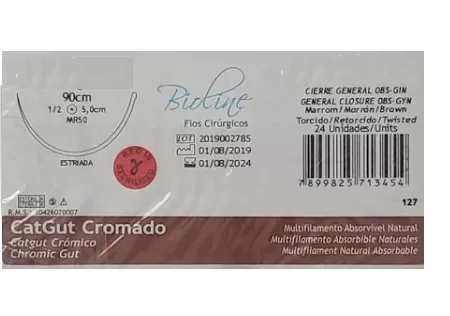 CATGUT CROM 4-0 1/2 C/AG.2,0 CL - BIOLINE CC40MR20G