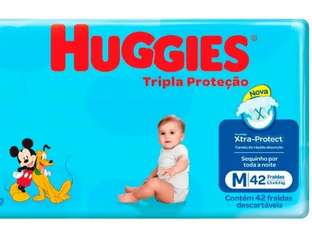 FRALDA INFANTIL TAM. M TRIPLA PROT C/42 HUGGIES