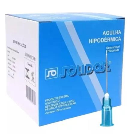 AGULHA HIPOD. 25 X 0,60 (23G 1) C/100 - SOLIDOR