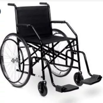 CADEIRA DE RODAS 101 SEMI OBESA PRETA RAIADA DOBRAVEL (100 KG) CDS