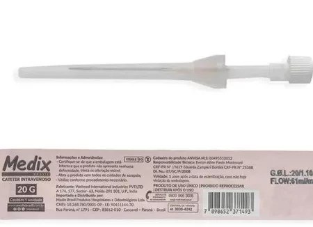 CATETER VENOSO PERIF. 20G - MEDIX