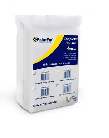 COMPRESSA GAZE N/EST. 7,5 13F C/500 NON WOVEN POLARFIX