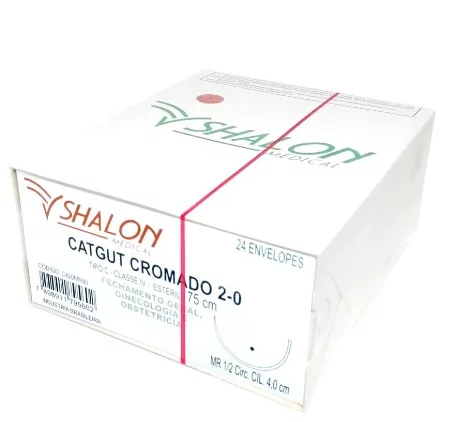 CATGUT CROM 2-0 1/2 C/AG.4,0 CL - SHALON C420MR40