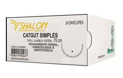 CATGUT SIMP 0 3/8 C/AG.3,0 CL SHALON S300CTI30