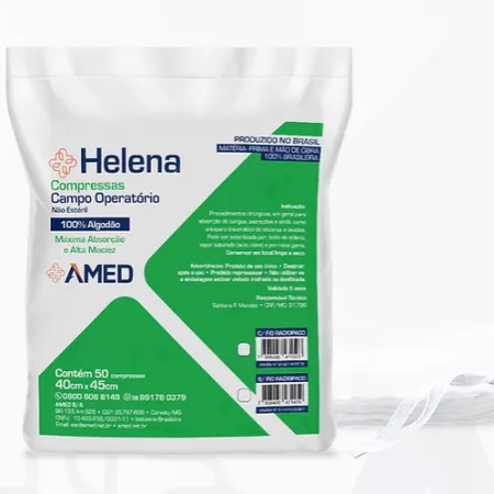 COMPRESSA CIRURGICA CAMPO OPERAT 45X50 RX C/50 18G HELENA AMED B75 G