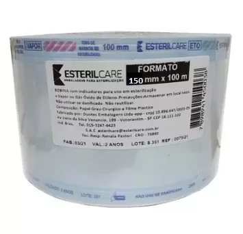 PAPEL GRAU CIRURGIC 15CM X 100M - ESTERILCARE DUOTEC