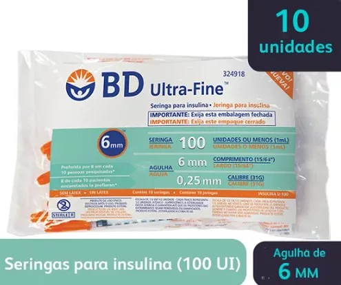 SERINGA 01ML C/AG 6X25MM 31G C/10 - BD