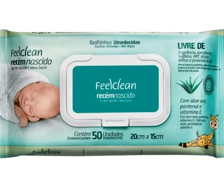 LENCO UMEDECIDO RECEM NASCIDO C/50 - FEELCLEAN