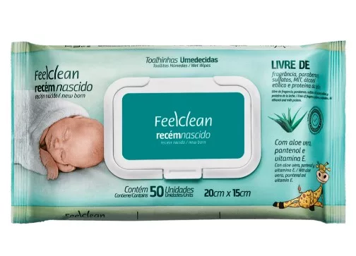 LENCO UMEDECIDO RECEM NASCIDO C/50 - FEELCLEAN