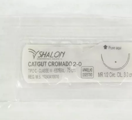 CATGUT CROM 2-0 3/8 C/AG.3,0 CL - SHALON C420CR30