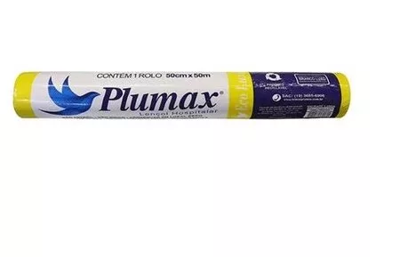 LENCOL PAPEL 50CMX50M 100% BRANCO LUXO (EMB. AMARELA) PLUMAX