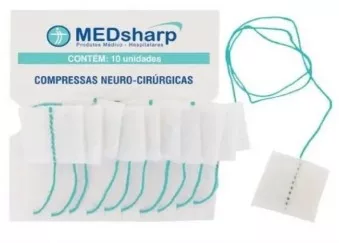 COMPRESSA NEURO-CIRURGICA 25 X 13MM C/10- MED SHARP