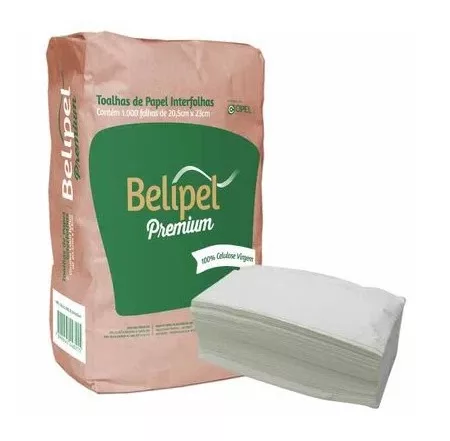 PAPEL TOALHA INTERFOLHA 20CM X 20,5CM PREMIUM C/1000 BELIPEL