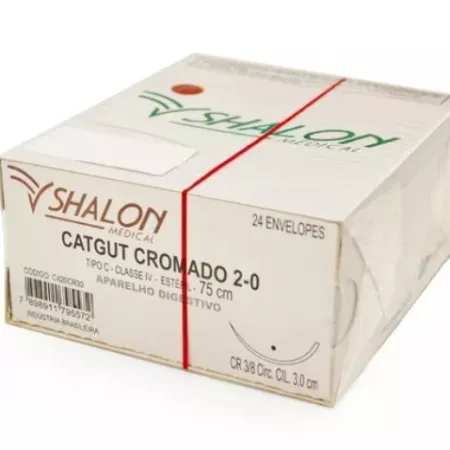 CATGUT CROM 2-0 3/8 C/AG.3,0 CL - SHALON C420MR30