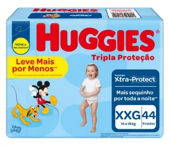 FRALDA INFANTIL TAM. XXG TRIPLA PROT C/44 HUGGIES