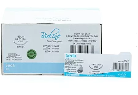 SEDA PRETA TRANC 5-0 45CM 3/8 C/AG.2,0 CT BIOLINE SD50CT20S3