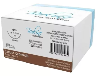 CATGUT CROM 5-0 1/2 C/AG.2,0 CL - BIOLINE CC50MR20G