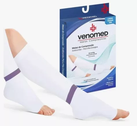 MEIA ANTITROMBO 3/4 PANTU 18MMHG ABERTO GG BRANCA VENOMED