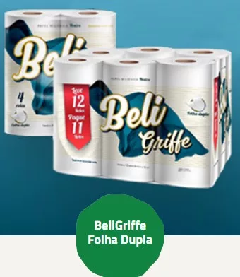 PAPEL HIGIENICO 10CMX30M C/12 FL DUPLA - GRIFFE BR II BELIPEL