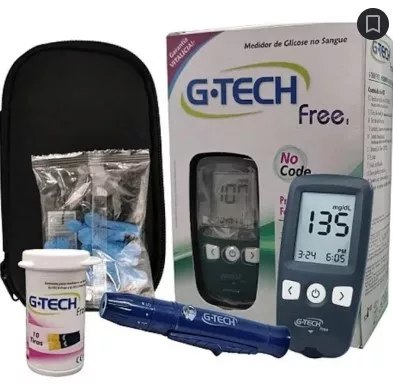 KIT MEDIDOR GLICOSE G-TECH FREE 1 C/10 TIRAS E LANCETA