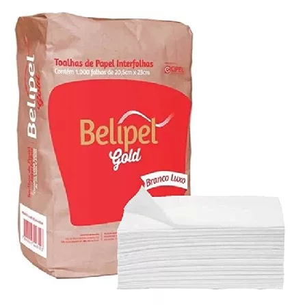 PAPEL TOALHA INTERFOLHA 20CM X 20,5CM GOLD C/1000 BELIPEL