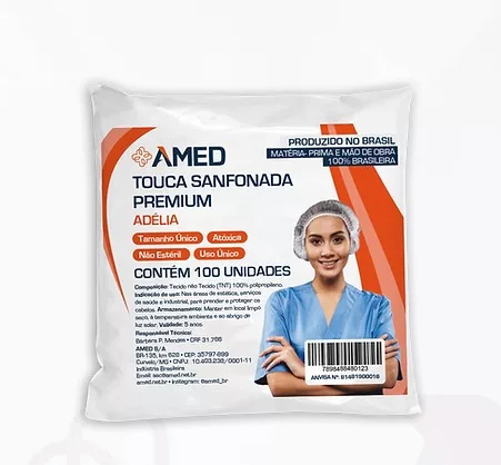TOUCA SANF C/ ELAST BRANCO C/100 ADELIA AMED S36