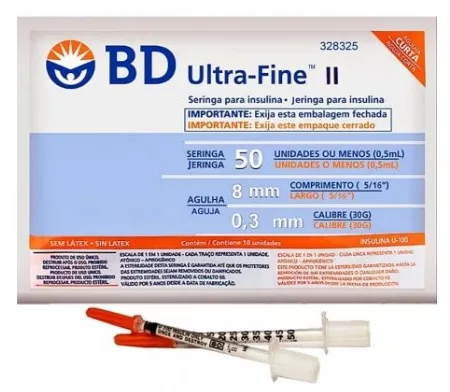 SERINGA 0,5ML C/AG 8X30MM 30G C/10 - BD