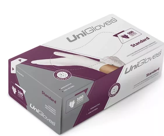 LUVA LATEX C/PO TAM P C/100 UNIGLOVES