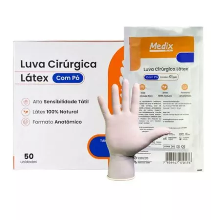 LUVA CIRURGICA N.7,5 ESTERIL - MEDIX
