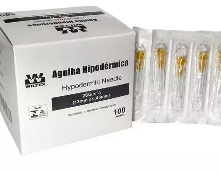 AGULHA HIPOD. 13 X 0,45 (26G 1/2) C/100 - WILTEX
