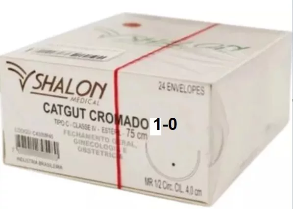 CATGUT CROM 1-0 1/2 C/AG.4,0 CL - SHALON C401MR40