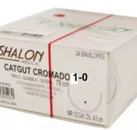 CATGUT CROM 1-0 1/2 C/AG.4,0 CL - SHALON C401MR40