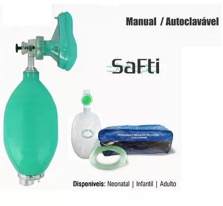 REANIMADOR AMBU SILICONE ADULTO 1600ML SAFTI