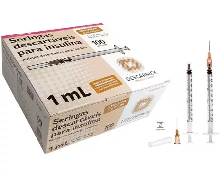 SERINGA 01ML INSUL C/AG. 13X0,45 DESCARPACK